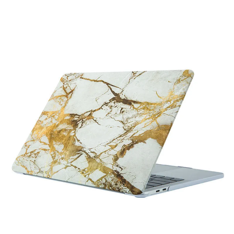 Frosted painted marble protective shell for MacBook Air and Pro models, plastic silicone cover in marble pattern