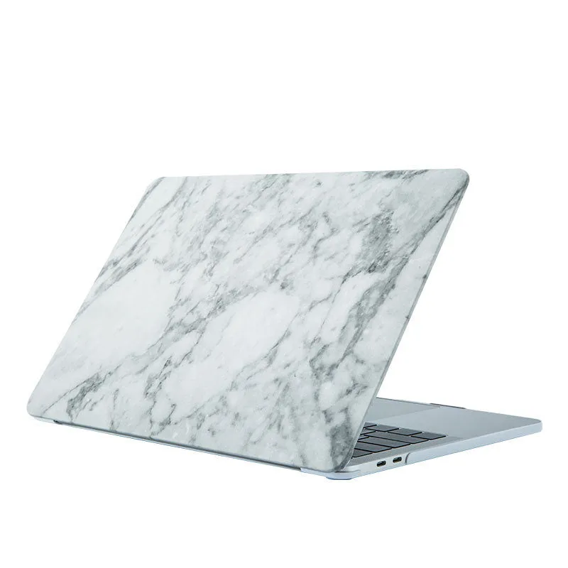 Frosted painted marble protective shell for MacBook Air and Pro models, plastic silicone cover in marble pattern