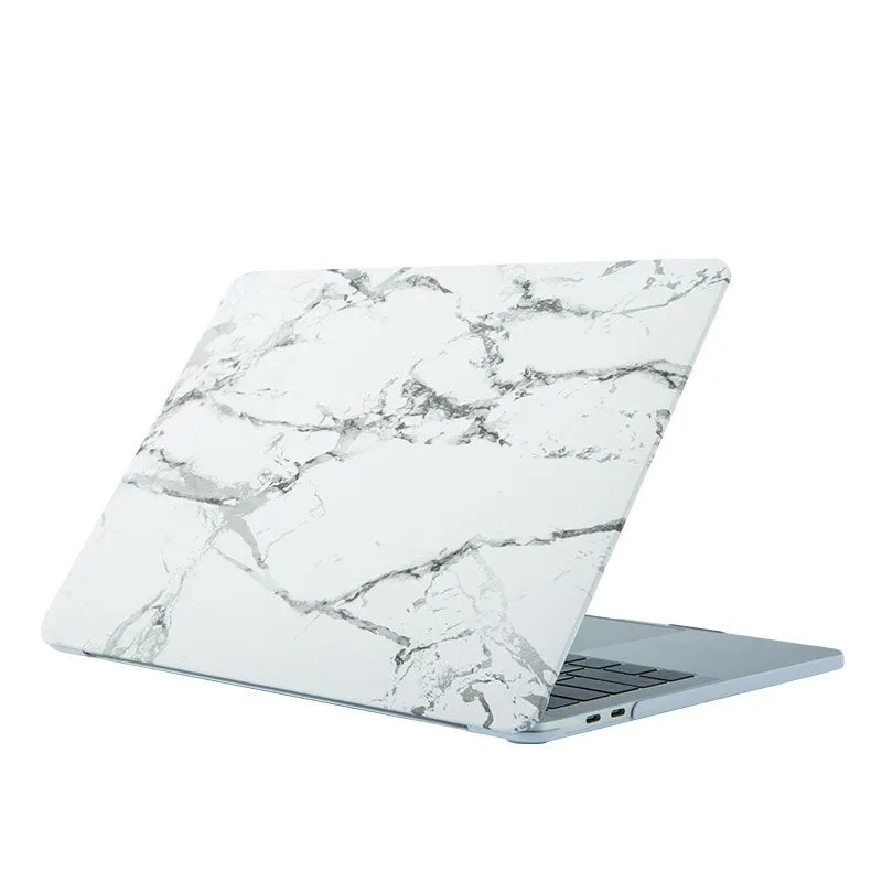 Frosted painted marble protective shell for MacBook Air and Pro models, plastic silicone cover in marble pattern