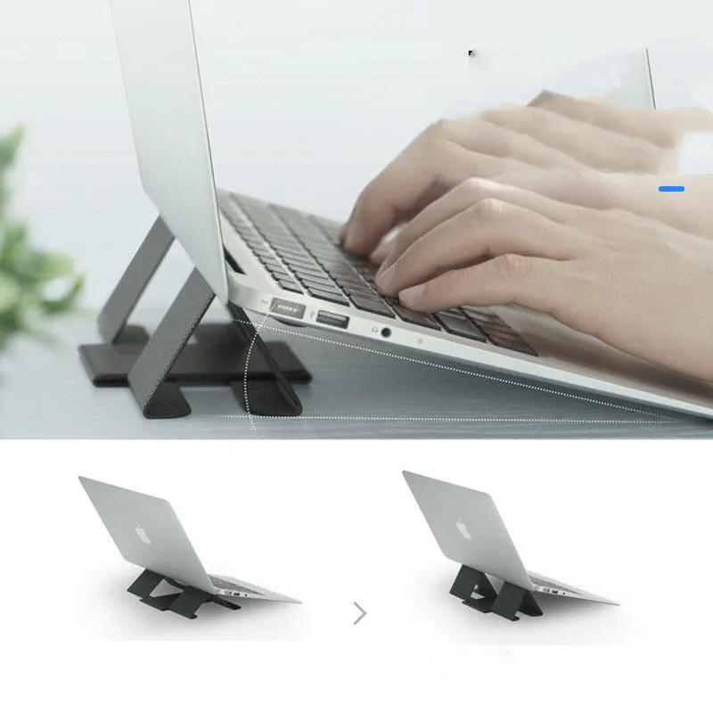 Ringke Folding Stand2 grey notebook stand with PU and metal construction, 210x160mm
