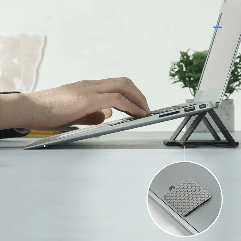 Ringke Folding Stand2 grey notebook stand with PU and metal construction, 210x160mm