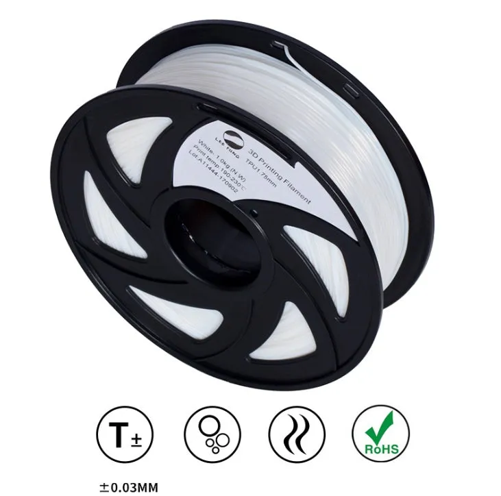Black TPU filament spool for flexible 3D printing pen consumables