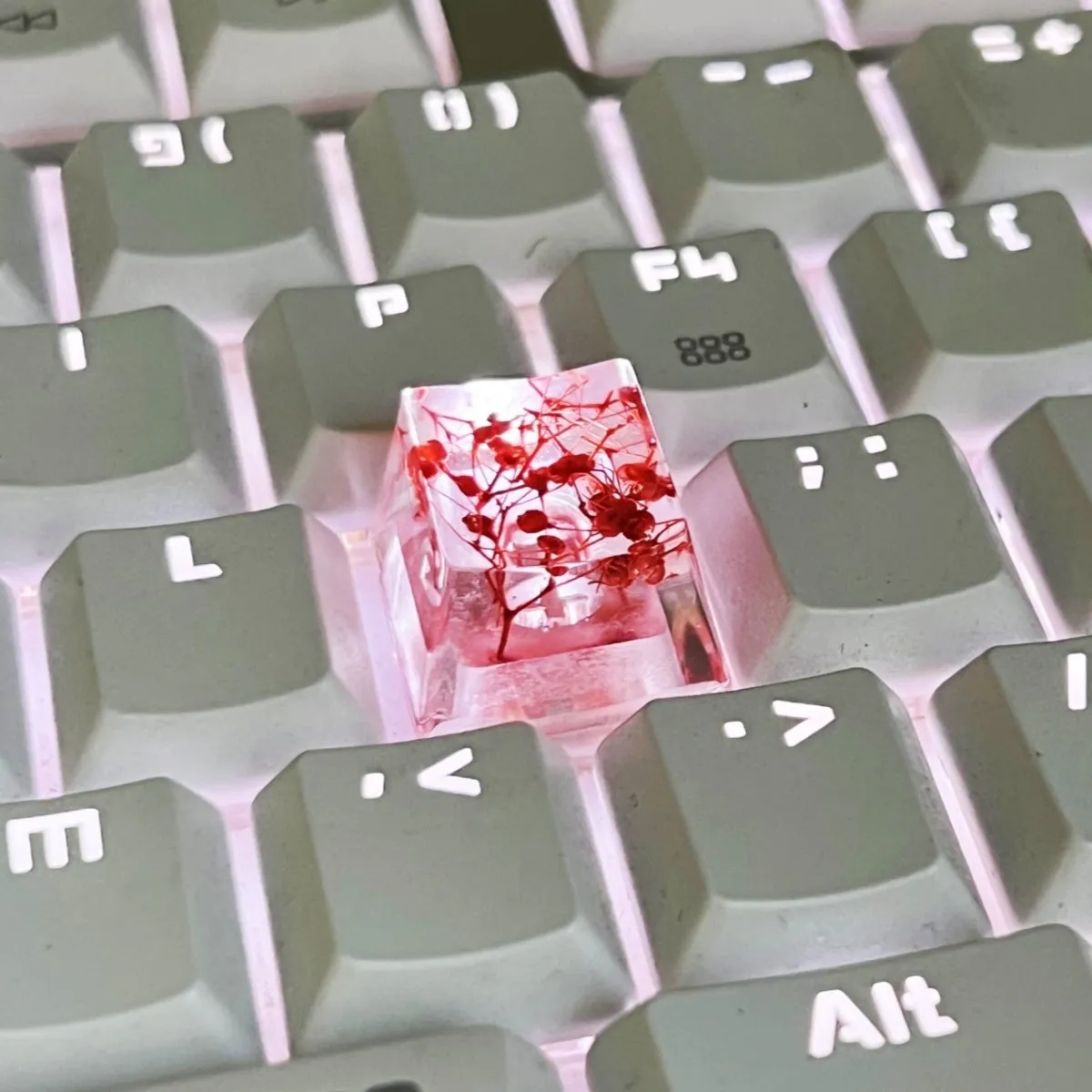 Transparent resin starry sky artisan keycap for Cherry MX mechanical keyboards in multiple colours