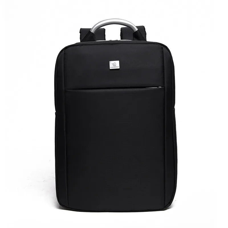 Casual backpack 30-litre Oxford cloth laptop bag in Matte Grey, front view showing main compartment