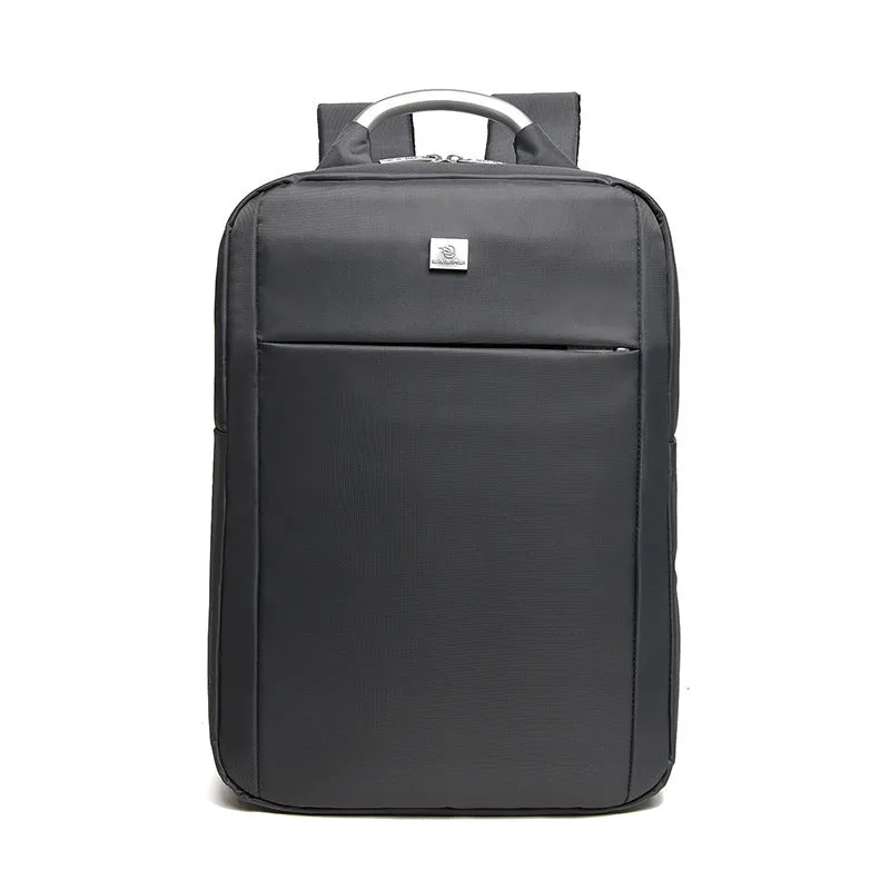 Casual backpack 30-litre Oxford cloth laptop bag in Matte Grey, front view showing main compartment
