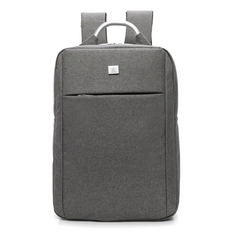Casual backpack 30-litre Oxford cloth laptop bag in Matte Grey, front view showing main compartment
