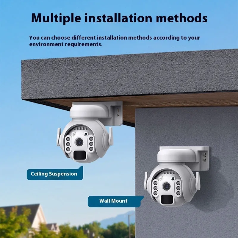 Q55 3 million pixel solar security camera with night vision mounted outdoors