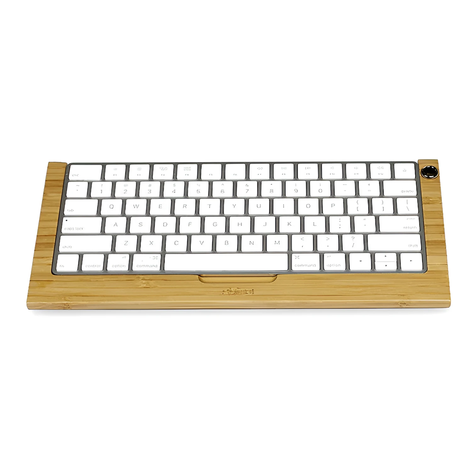 Natural bamboo keyboard holder for Apple Bluetooth Keyboard 2nd generation, compact 31.5x14.7cm size