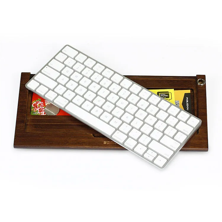 Natural bamboo keyboard holder for Apple Bluetooth Keyboard 2nd generation, compact 31.5x14.7cm size