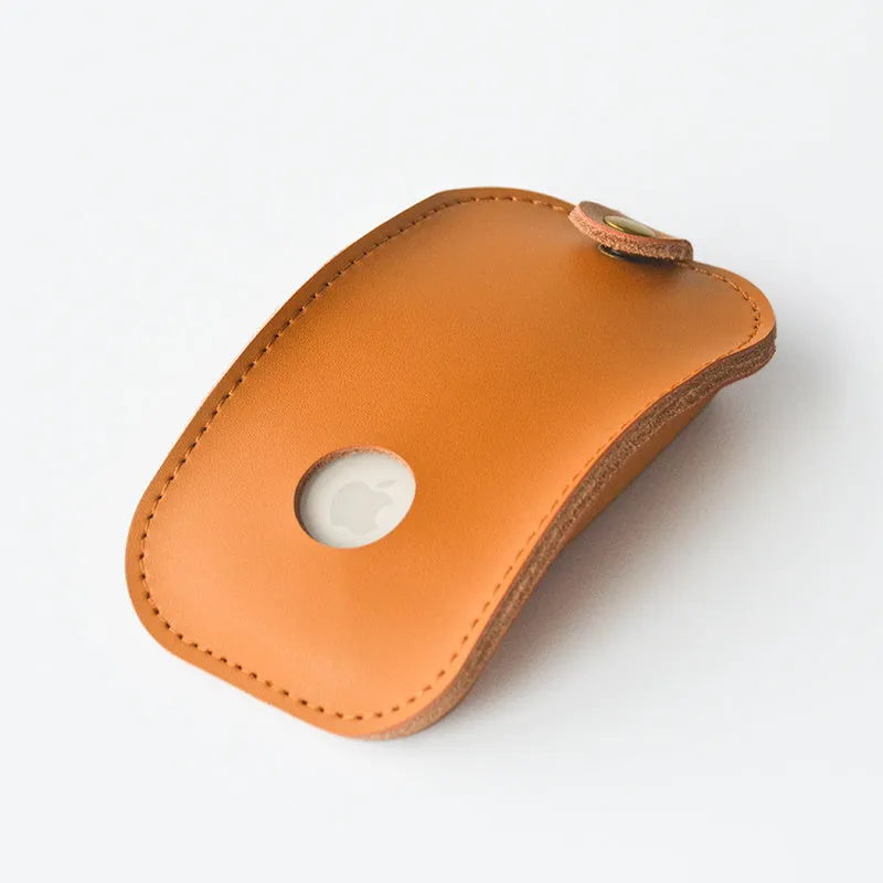 Brown leather storage bag for Apple Magic Mouse 2nd Generation