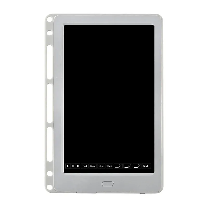 85-inch electronic writing pad with stitching design, smart pen, and USB cable in black, blue, or sky blue.
