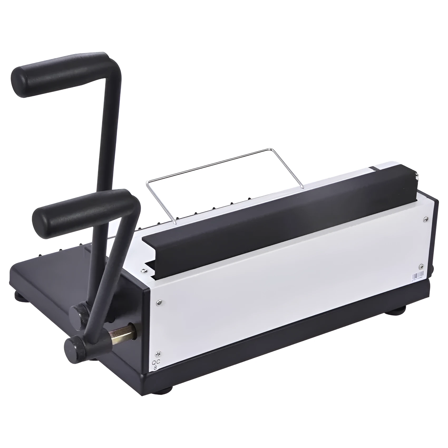 Leisheng 34-hole adjustable iron ring binding machine in black on a desk
