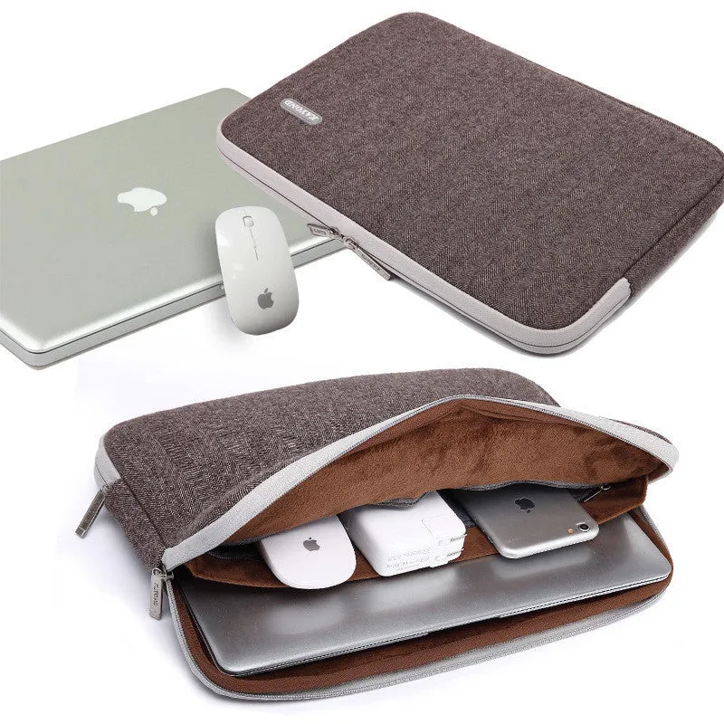 Kayond herringbone cotton laptop liner bag in black, compatible with 15.6 inch notebook