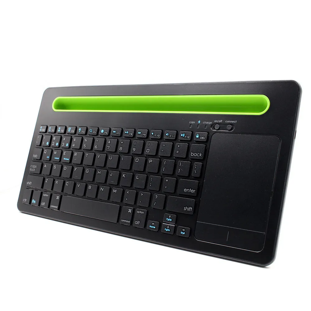 Universal Bluetooth touch keyboard for tablet and phone with 78 black keys and touchpad