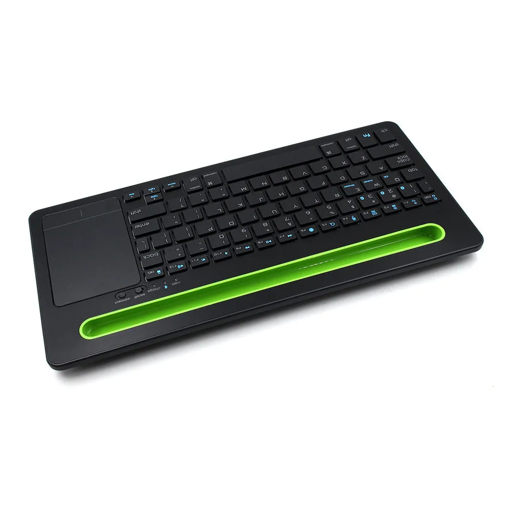 Universal Bluetooth touch keyboard for tablet and phone with 78 black keys and touchpad