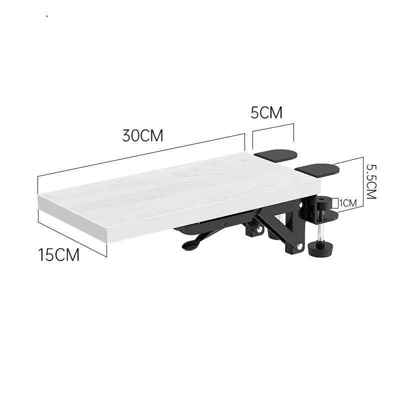 Ergonomic hand bracket in black carbon fiber veneer on a desk for arm support during computer use