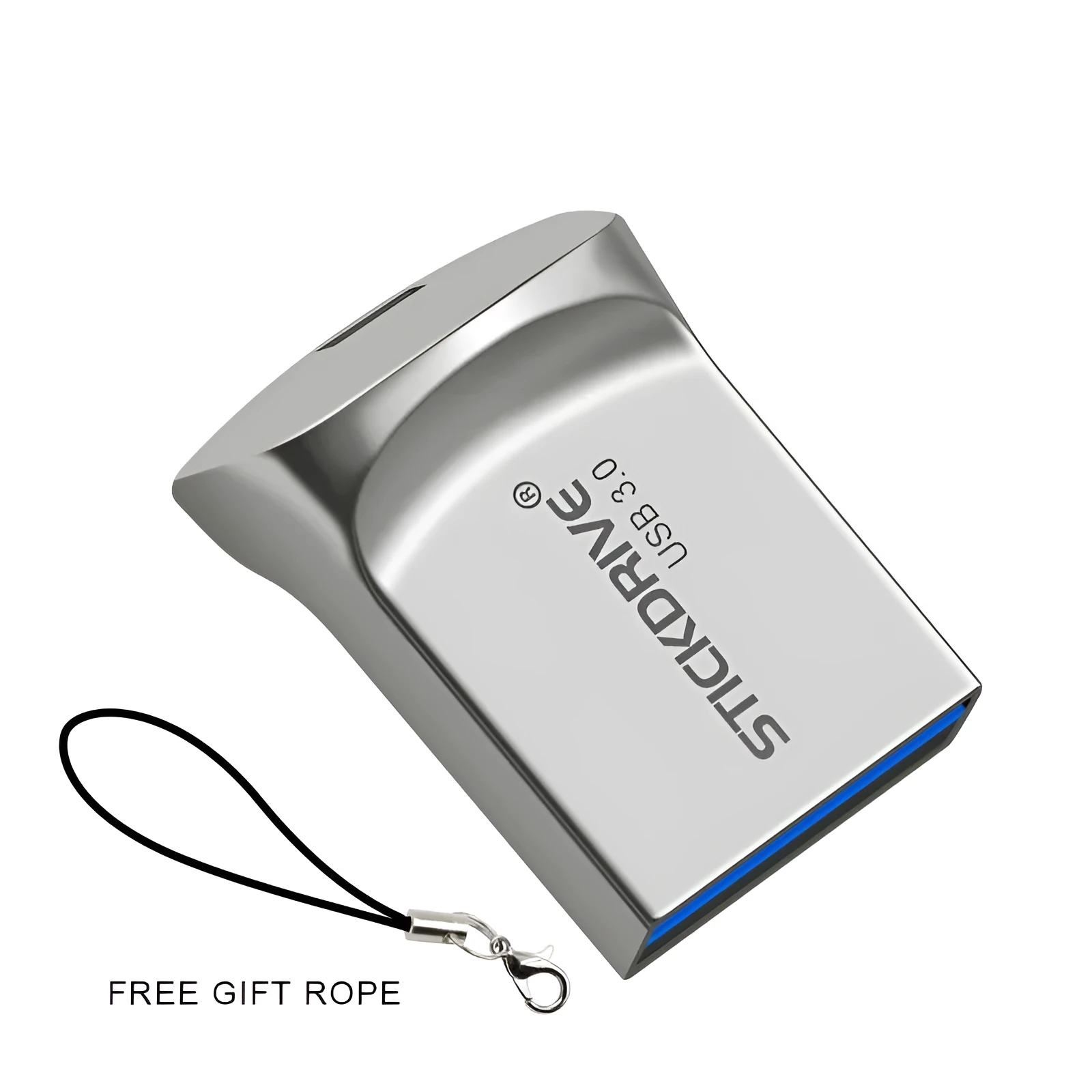 High speed USB 3.0 flash drive mini U disk in metal shell with rotation design, black colour, 128GB capacity