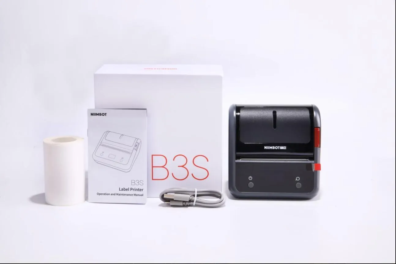 B3S grey commercial smart label printer with Bluetooth thermal printing and label paper