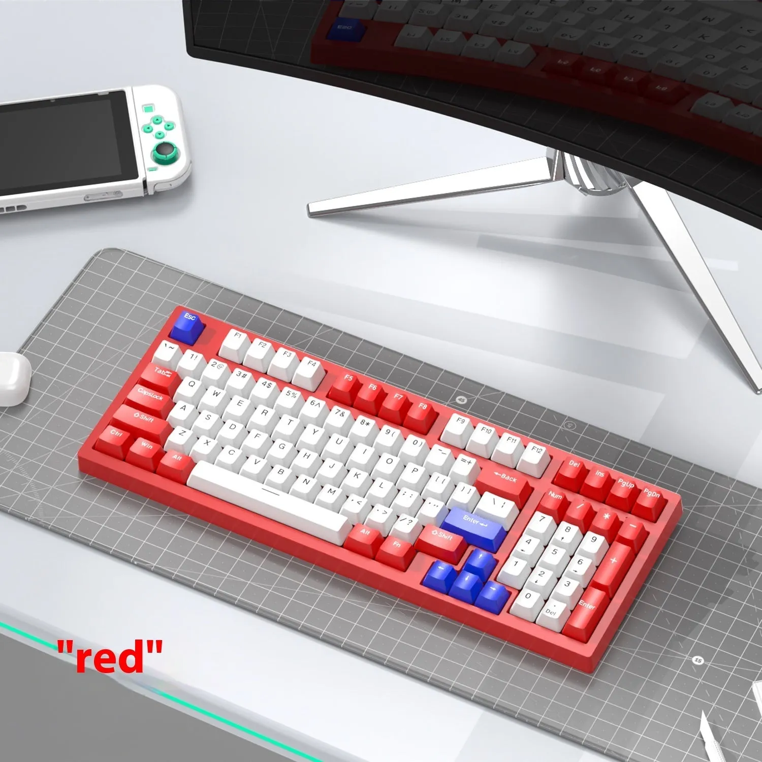 98-key mechanical keyboard and mouse set with backlight in various colour options