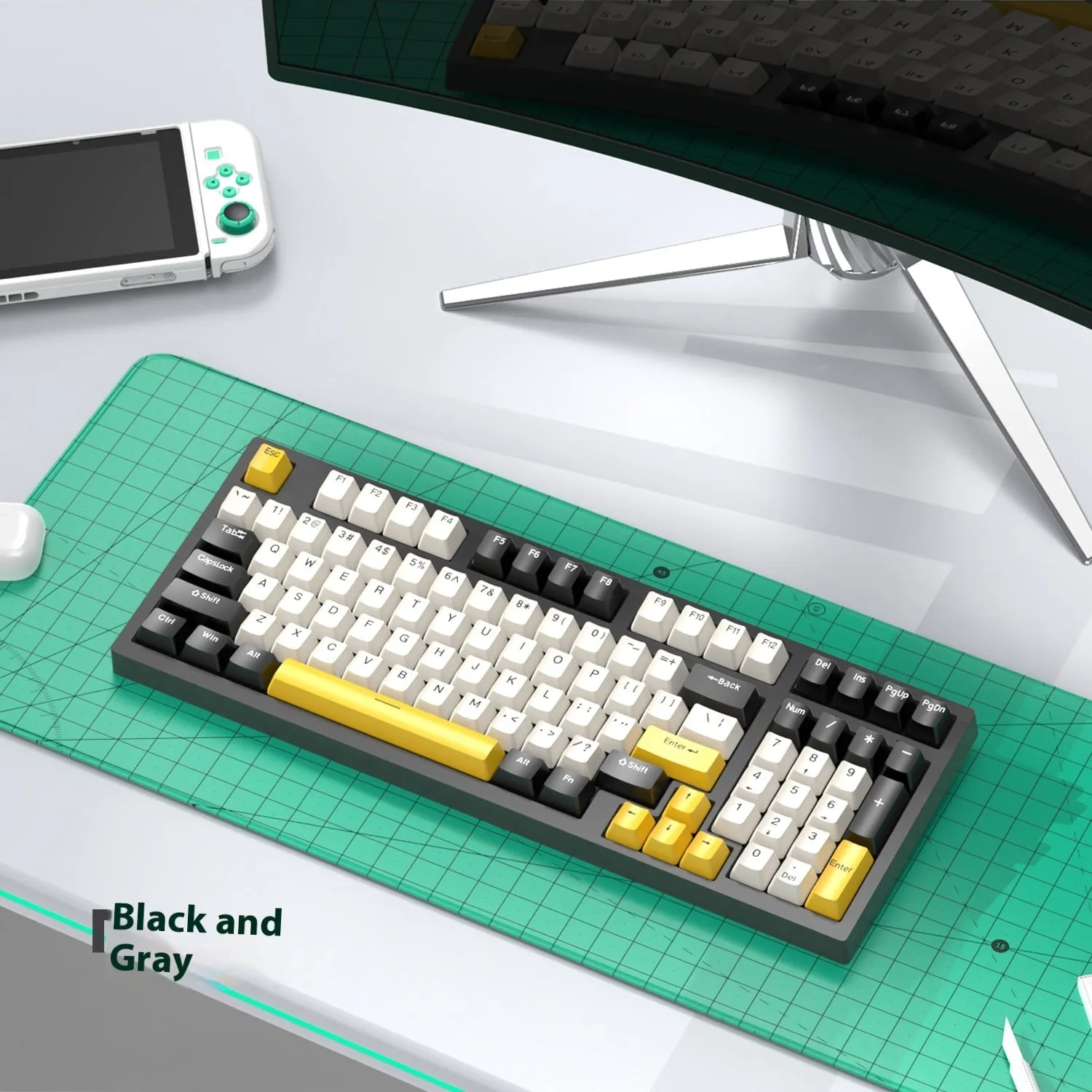 98-key mechanical keyboard and mouse set with backlight in various colour options