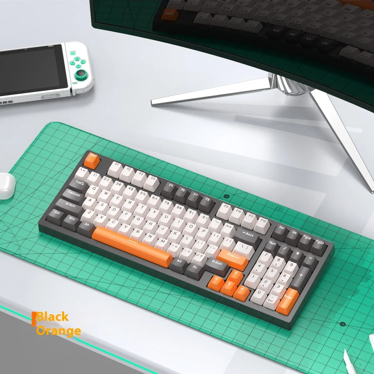98-key mechanical keyboard and mouse set with backlight in various colour options