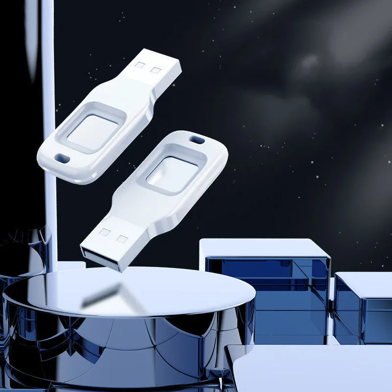 32GB fingerprint encrypted USB 2.0 flash drive with plastic shell and indicator light