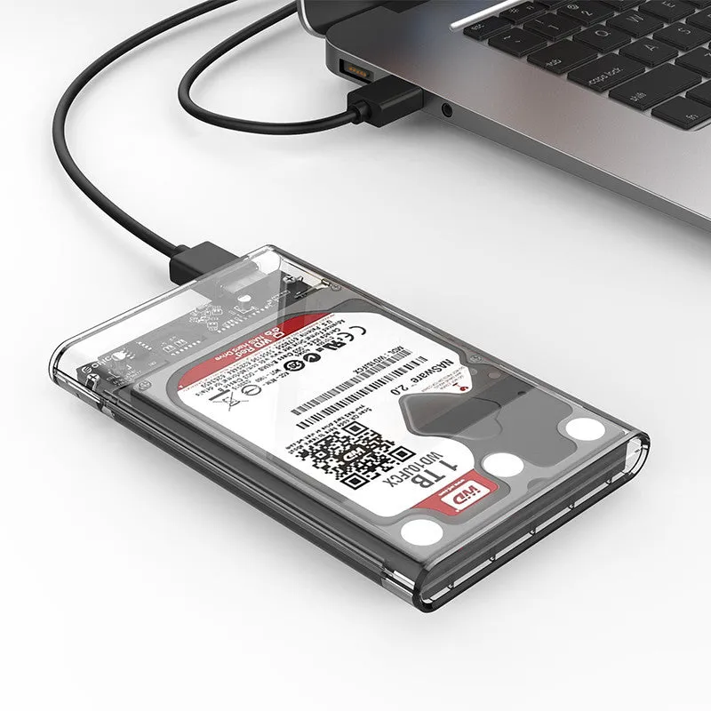 ORICO 2139U3 transparent 2.5 inch USB 3.0 SATA hard drive enclosure with blue LED light