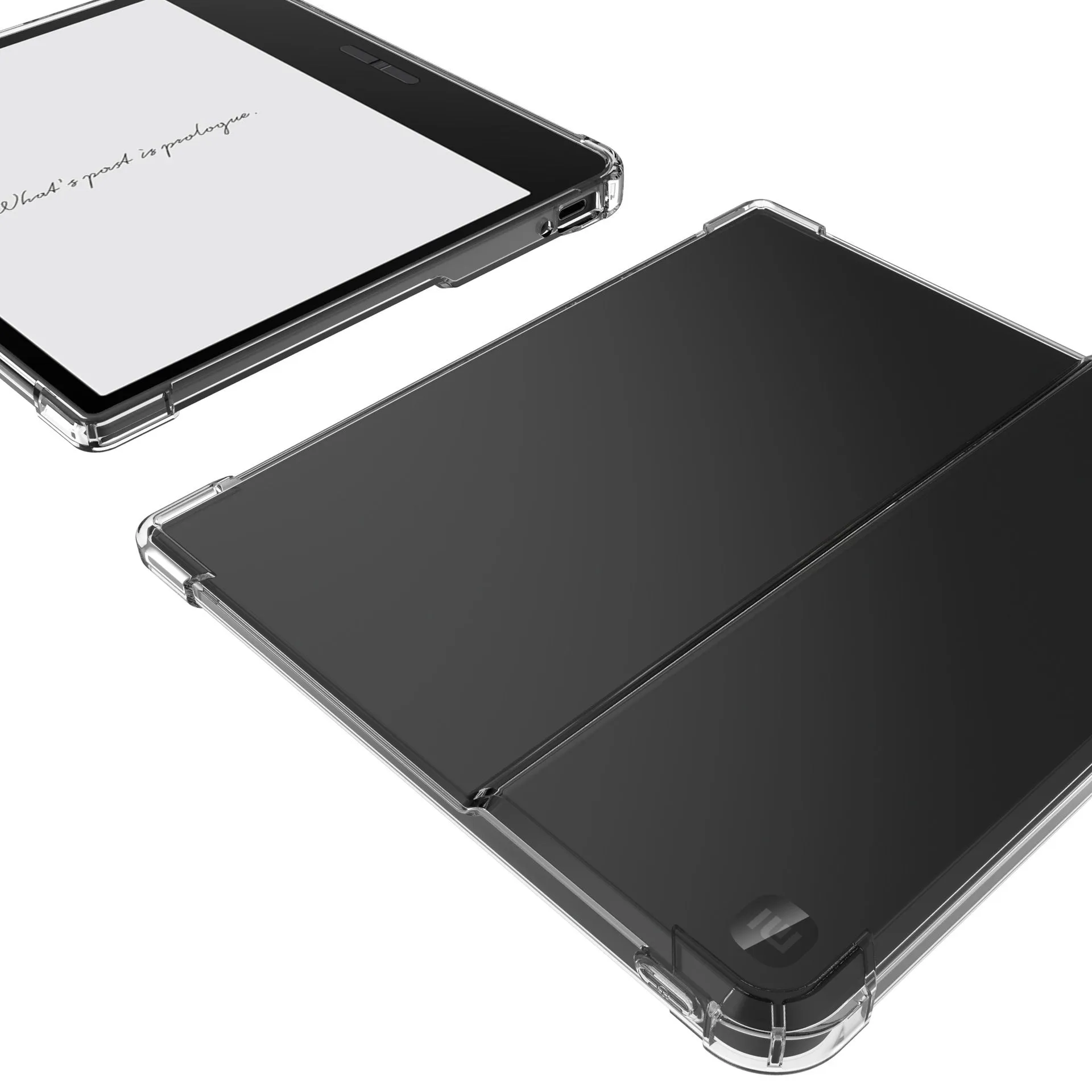 Transparent airbag protective case for 7-inch Xiaomi e-reader showing shockproof TPU construction