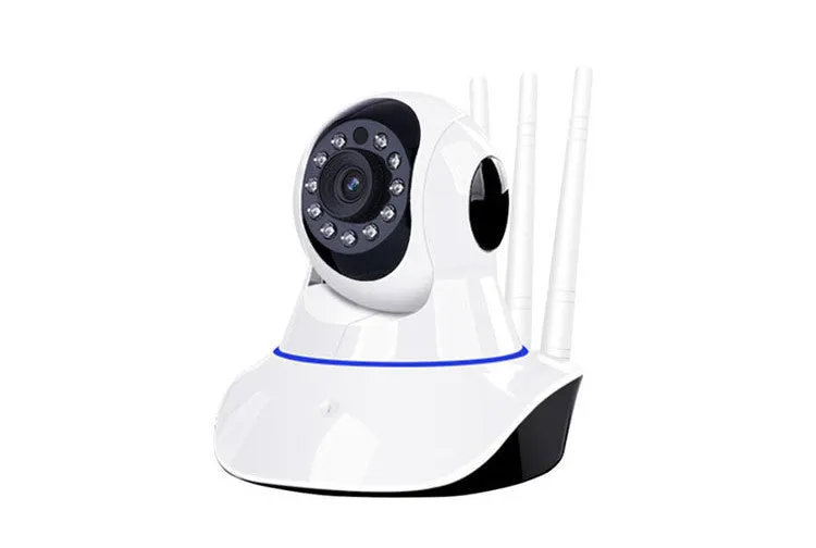 Intelligent rotary head shaker wifi home monitoring camera with 1080P night vision and three antennas