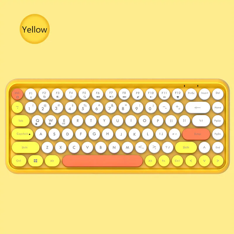 Compact wireless Bluetooth keyboard with 84 keys in ABS black finish, 320x136.6x30.5mm size