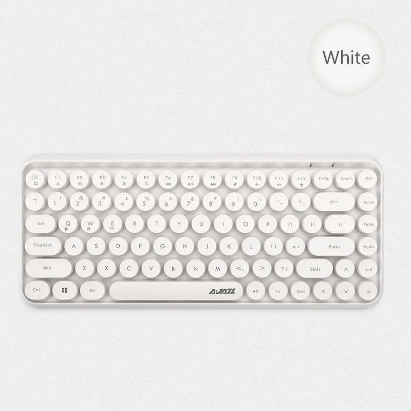 Compact wireless Bluetooth keyboard with 84 keys in ABS black finish, 320x136.6x30.5mm size