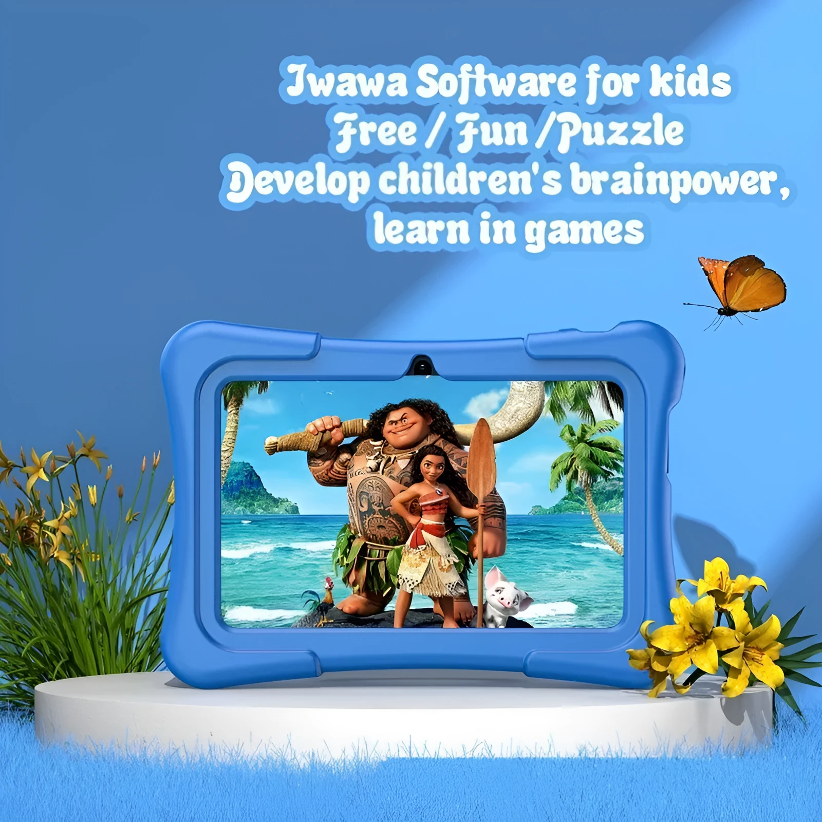 Children's Tablet Computer 7 Inch IPS Screen Quad-core Processor Android 12 2GB RAM 8GB Storage WiFi Bluetooth Gravity Sensing Original Handwriting Support Pink Blue A133 A33 8321
