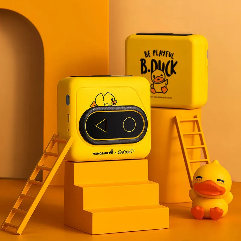 Avocado Green coloured pocket-sized Bluetooth thermal mini printer next to a mobile phone.