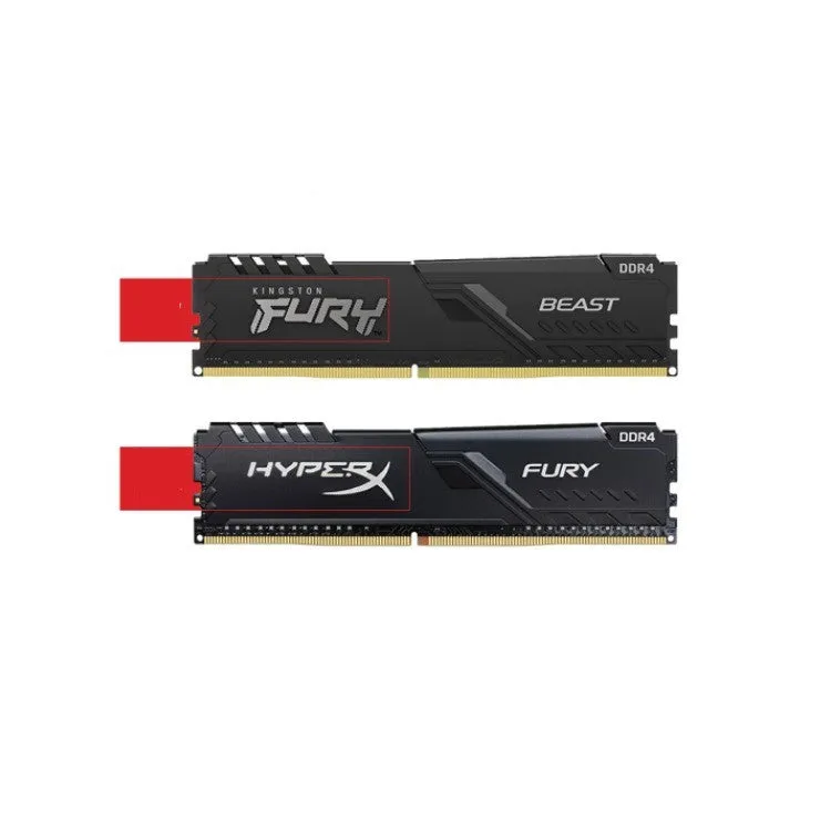 Desktop computer DDR4 2666 memory module with 288 pins and black circuit board