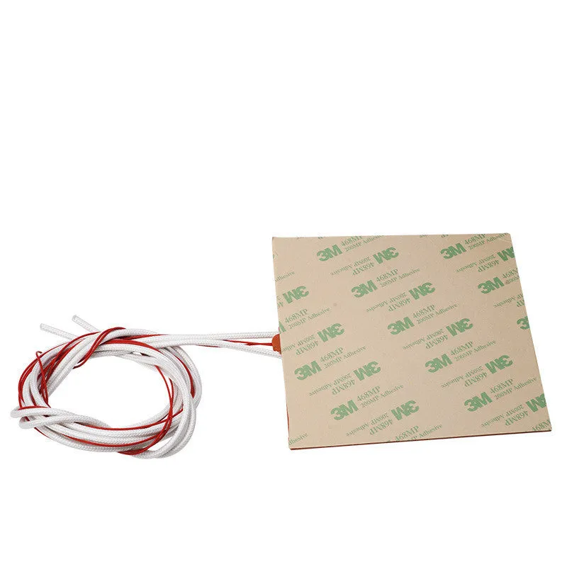 Orange silicone rubber heating pad for 3D printer hot bed accessory with strong heat resistance