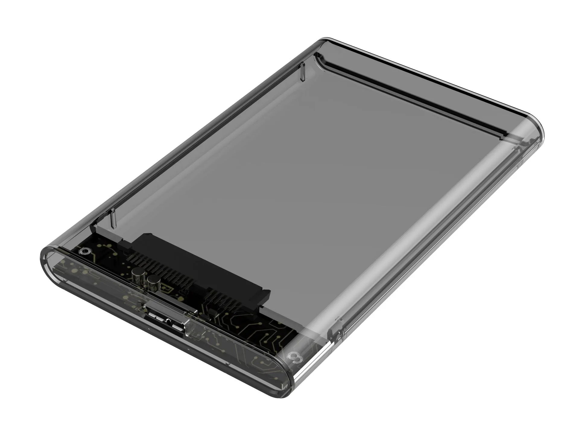 Transparent PC hard disk box for 2TB 3TB 4TB SATA drive with USB interface