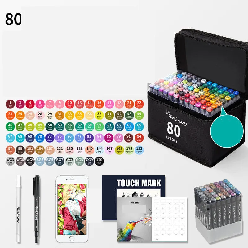 Children's watercolour pen set with flower pencil bag featuring 24 to 36 colour options for school art projects