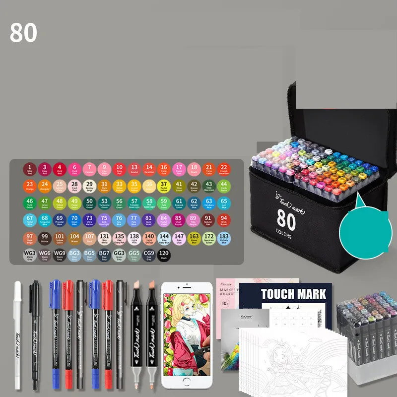 Children's watercolour pen set with flower pencil bag featuring 24 to 36 colour options for school art projects