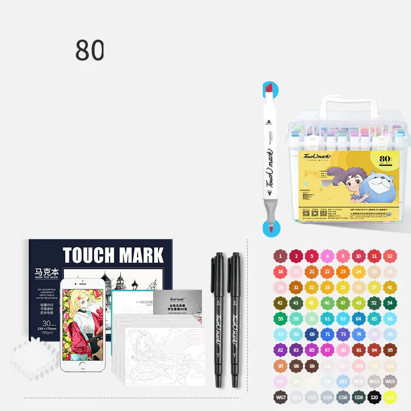 Children's watercolour pen set with flower pencil bag featuring 24 to 36 colour options for school art projects