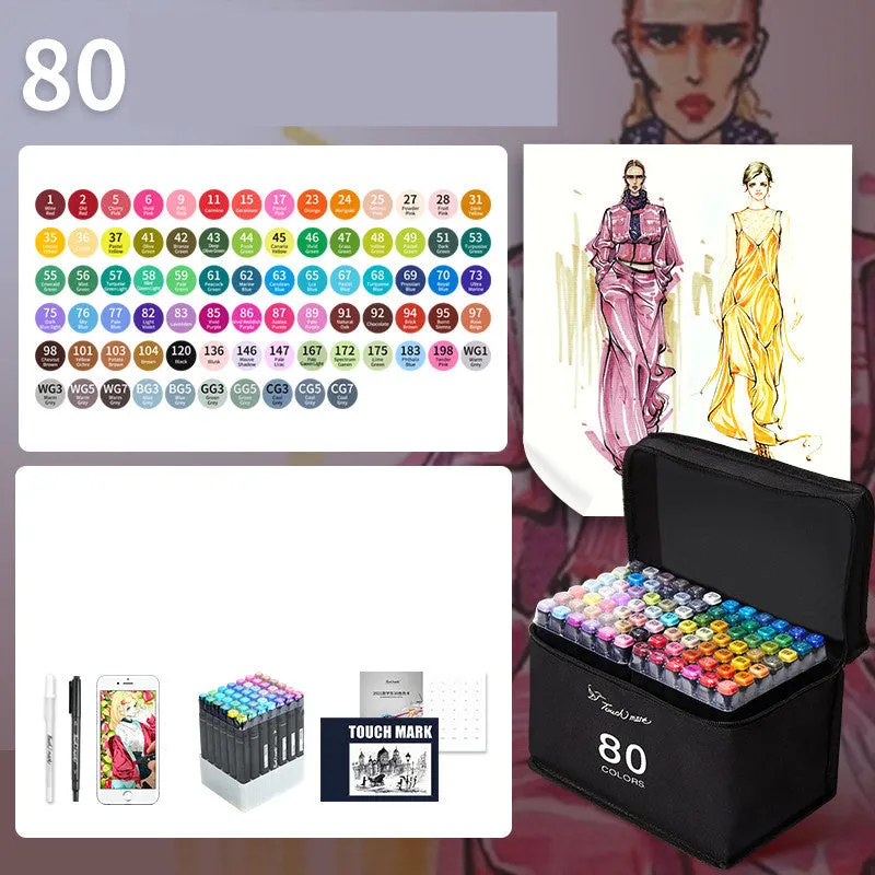Children's watercolour pen set with flower pencil bag featuring 24 to 36 colour options for school art projects