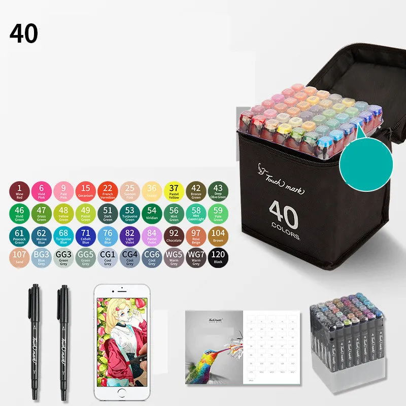 Children's watercolour pen set with flower pencil bag featuring 24 to 36 colour options for school art projects