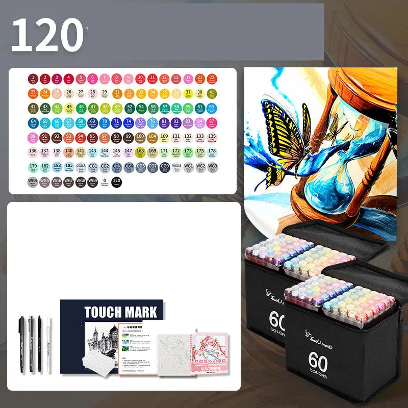 Children's watercolour pen set with flower pencil bag featuring 24 to 36 colour options for school art projects