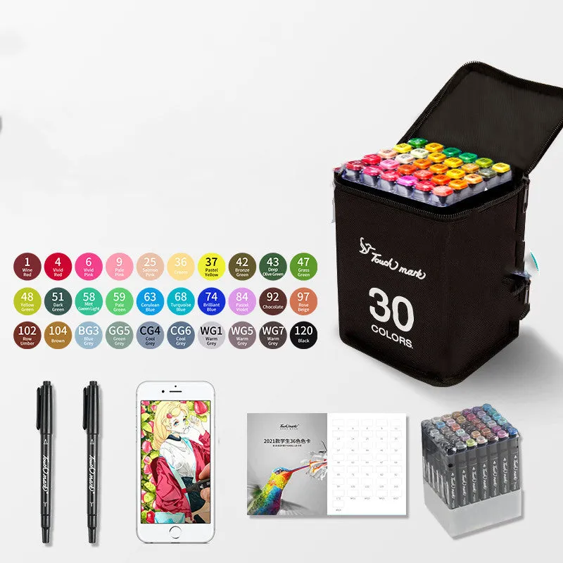 Children's watercolour pen set with flower pencil bag featuring 24 to 36 colour options for school art projects