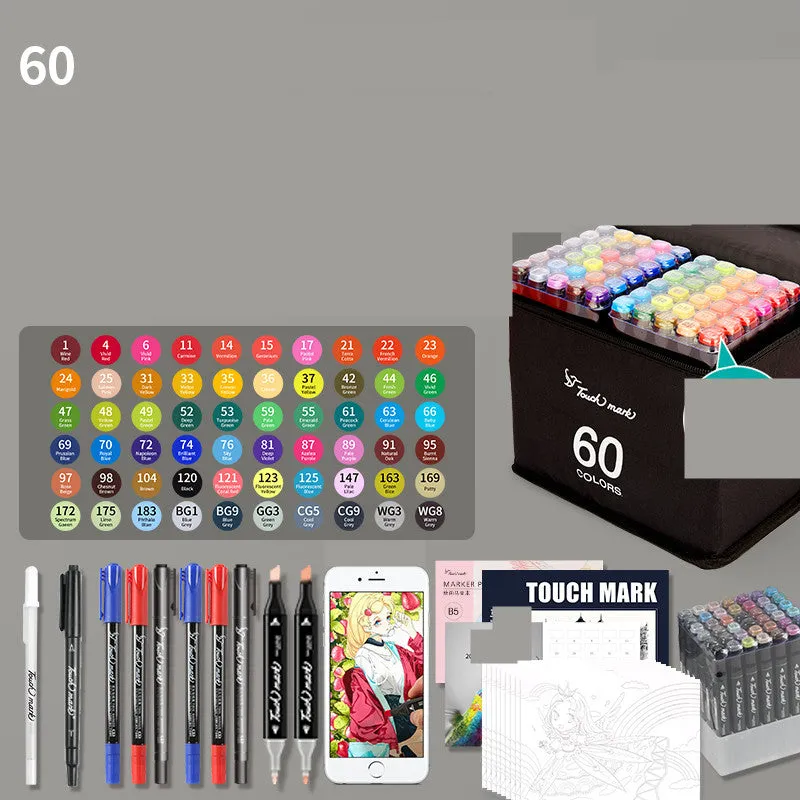 Children's watercolour pen set with flower pencil bag featuring 24 to 36 colour options for school art projects