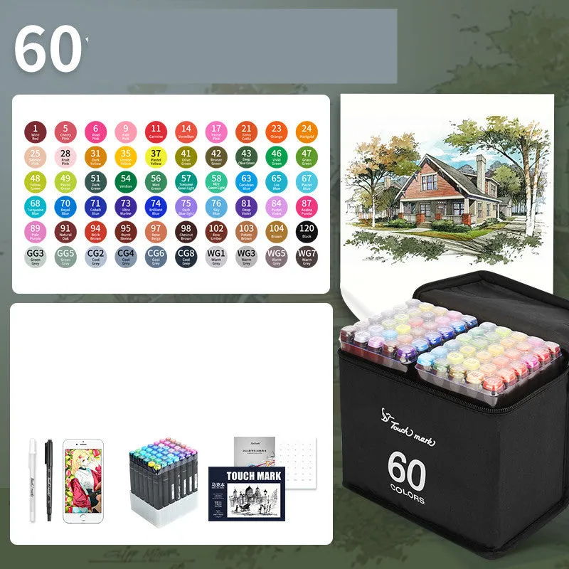 Children's watercolour pen set with flower pencil bag featuring 24 to 36 colour options for school art projects