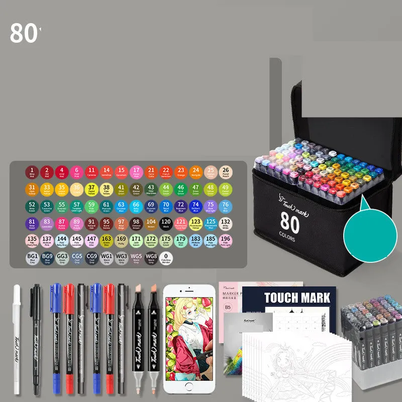 Children's watercolour pen set with flower pencil bag featuring 24 to 36 colour options for school art projects