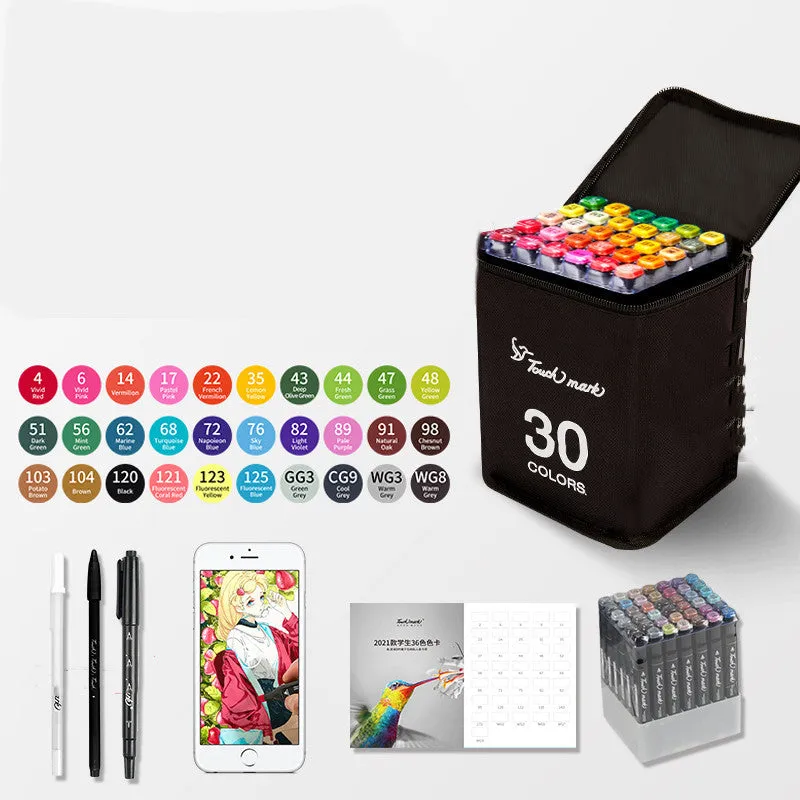 Children's watercolour pen set with flower pencil bag featuring 24 to 36 colour options for school art projects