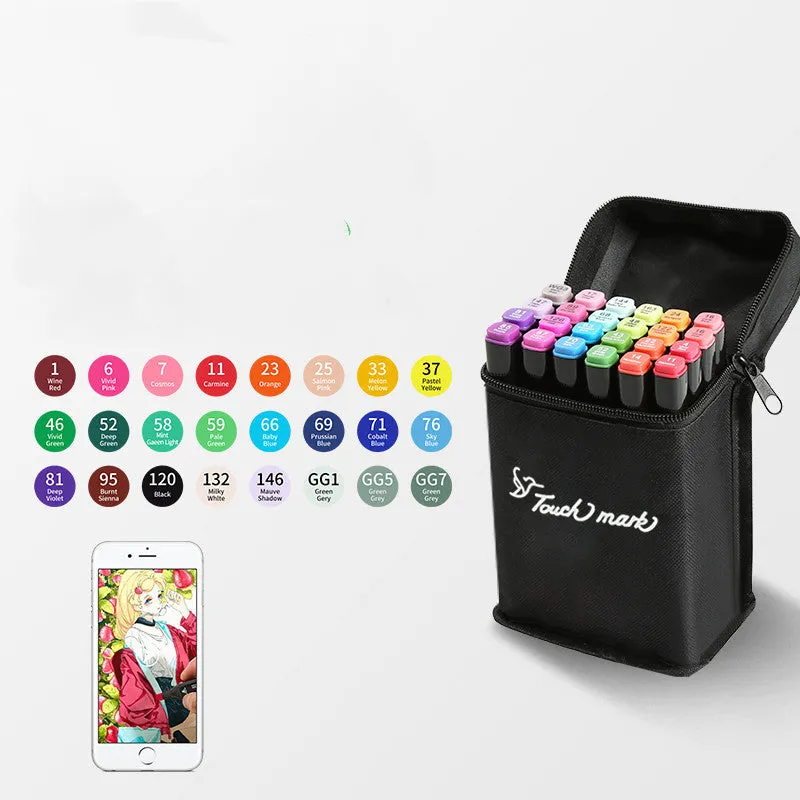 Children's watercolour pen set with flower pencil bag featuring 24 to 36 colour options for school art projects