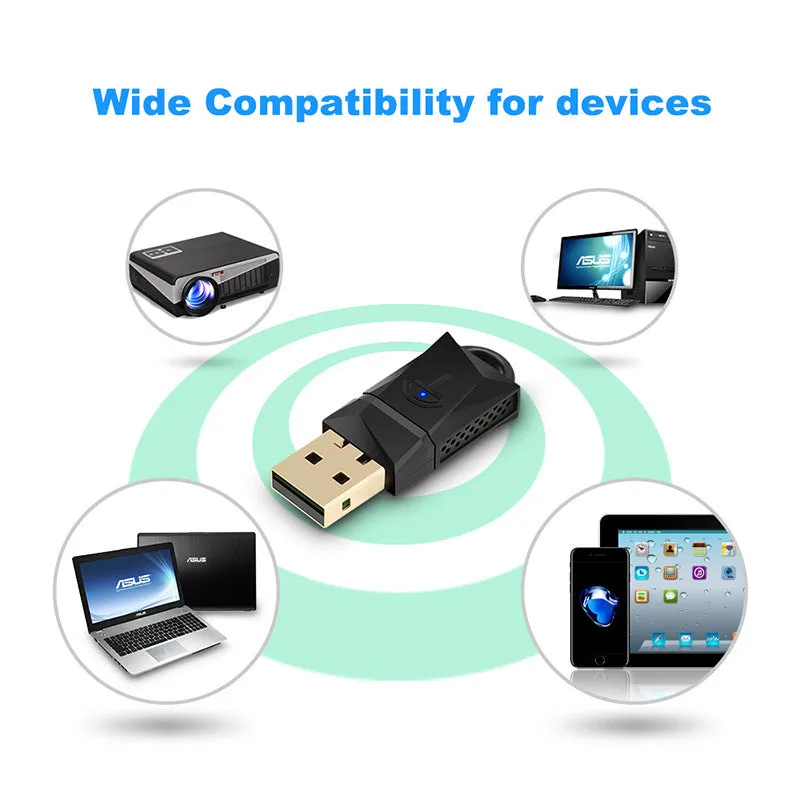 300 Mbps wireless USB WiFi adapter with internal antenna, 2.4 GHz network card for desktop and laptop