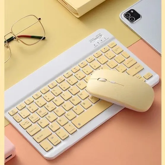 Colour Macaron ultra-thin wireless Bluetooth keyboard and mouse set for Apple devices, 0.6cm thick, with scissor keys